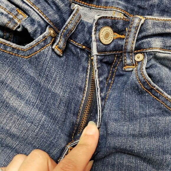 KANCAN Dark Wash Distressed Destroyed Skinny Jeans - Picture 8 of 16